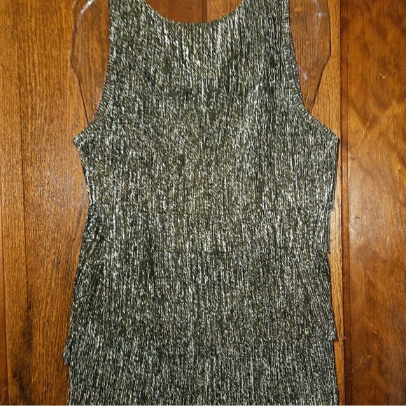 Christopher & Banks • Black Gold Metallic Tiered Tank • XL • Party Evening Chic - Picture 2 of 7